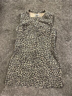 Abercrombie & Fitch Leopard Print Mini Dress - Beige/Black